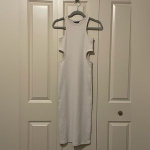 Stradivarius cutout ribbed maxi dress